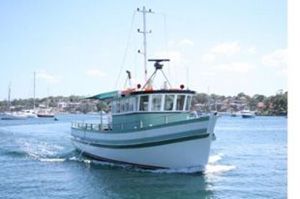Front view of deep sea fishing charter 