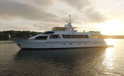 Super yacht charters on Corroboree sunset