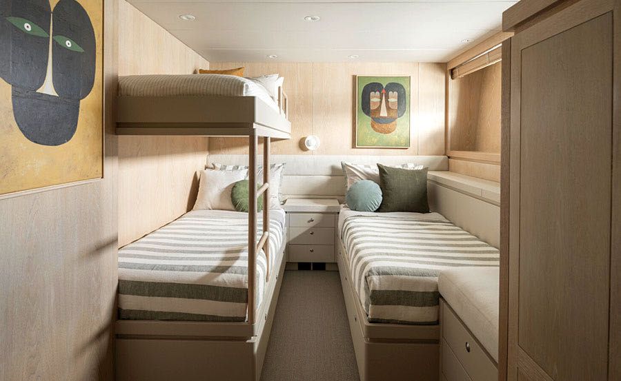 Super Yacht Charters on Akiko twin bedroom