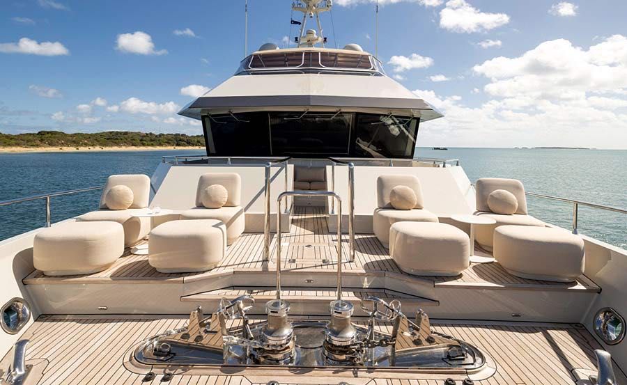 Super Yacht Charters on Akiko Stern deck
