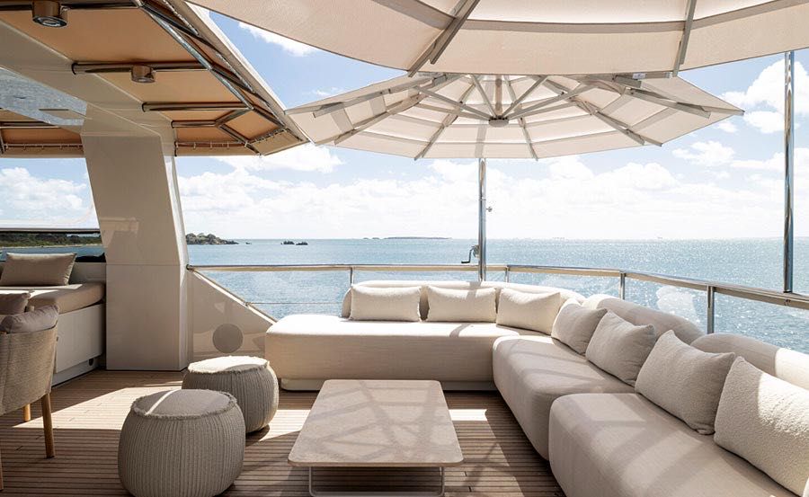 Super Yacht Charters on Akiko Main deck Lounge