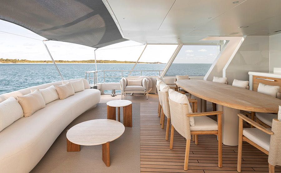 Super Yacht Charters on Akiko Main deck Lounge