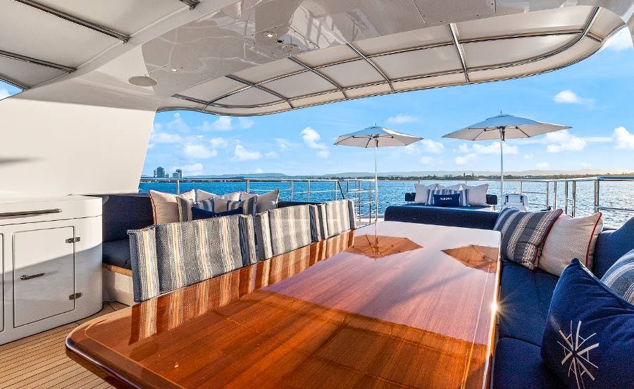 Boat Hire on Aurora main dining Boat Hire on Aurora main dining