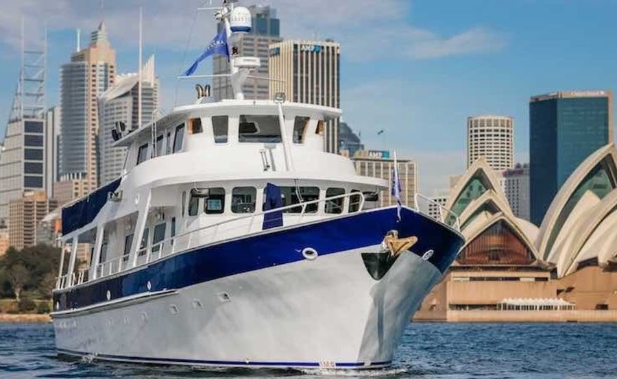 Australia day cruise on Ariston bow view