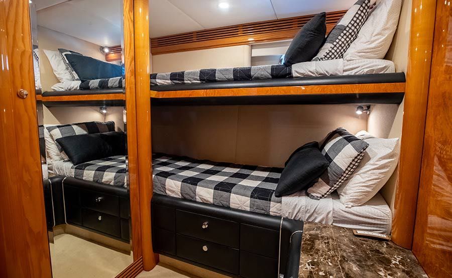 New Years Eve Cruises on Bella Lacqua Twin Bunk room New Years Eve Cruises on Bella Lacqua Twin Bunk room