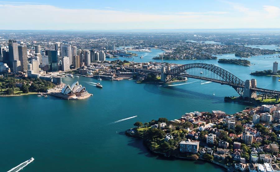 Boat Tour of Sydney Harbour and It's Secret Islands Ariel shot of sydney harbour