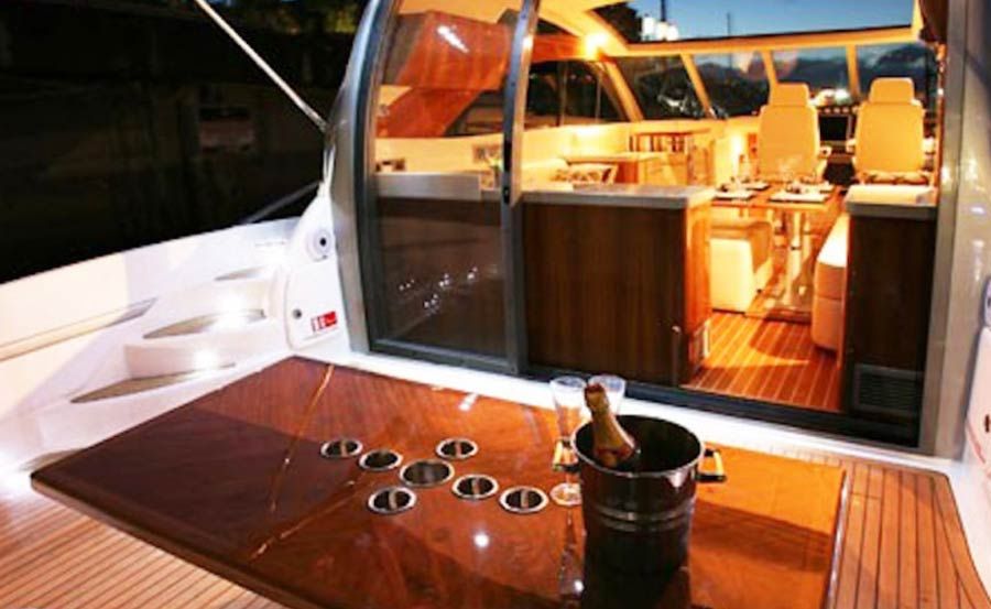 Aft deck on Coco Boat Hire