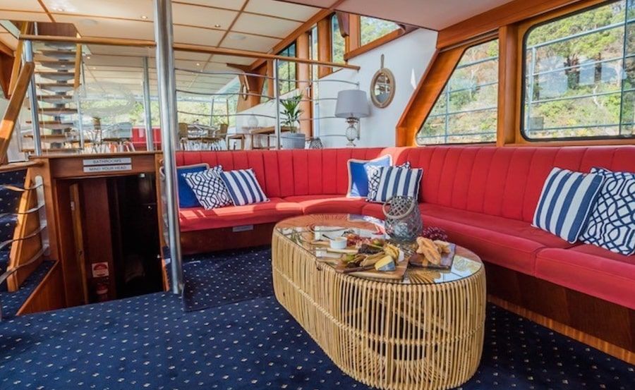 Lounge seating on Boat hire on MV Baroness