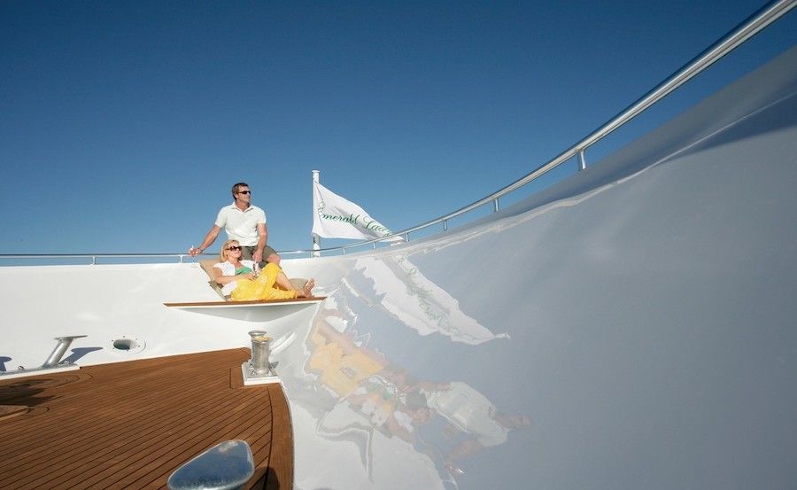 MY Emerald Lady boat hire bow seating MY Emerald Lady boat hire bow seating