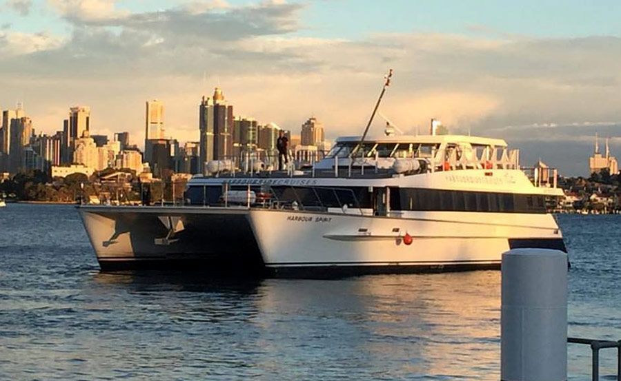 Boat hire on Harbour Spirit with sunset Boat hire on Harbour Spirit with sunset