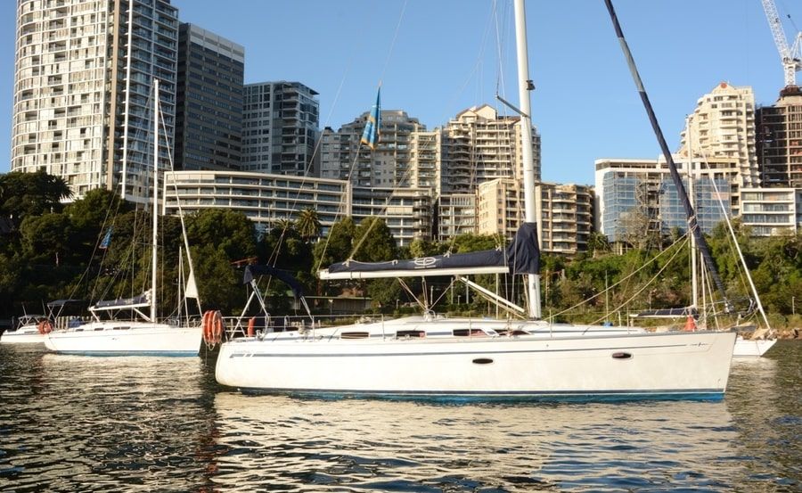 Boat hire on Lorelei city background Boat hire on Lorelei city background