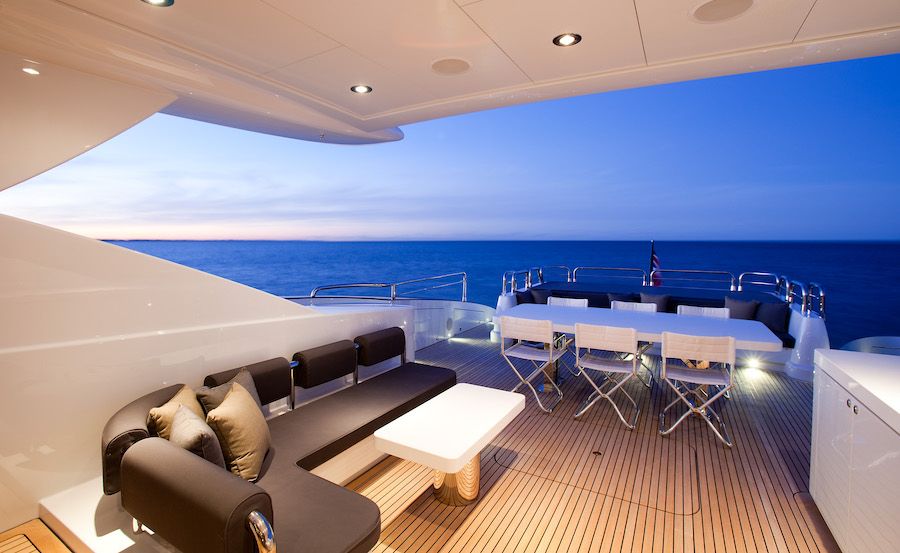 Boat hire on Quantum aft deck