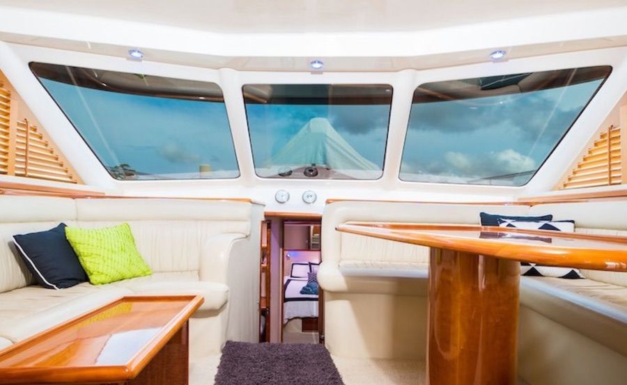 Boat Hire on Seas The Day internal lounge area Boat Hire on Seas The Day internal lounge area