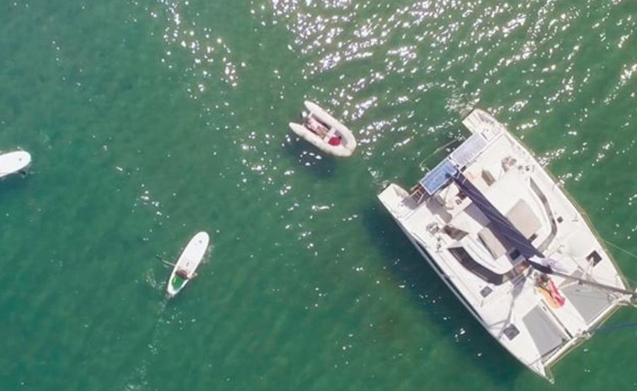 Boat hire on Seascape aerial view with paddles Boat hire on Seascape aerial view with paddles