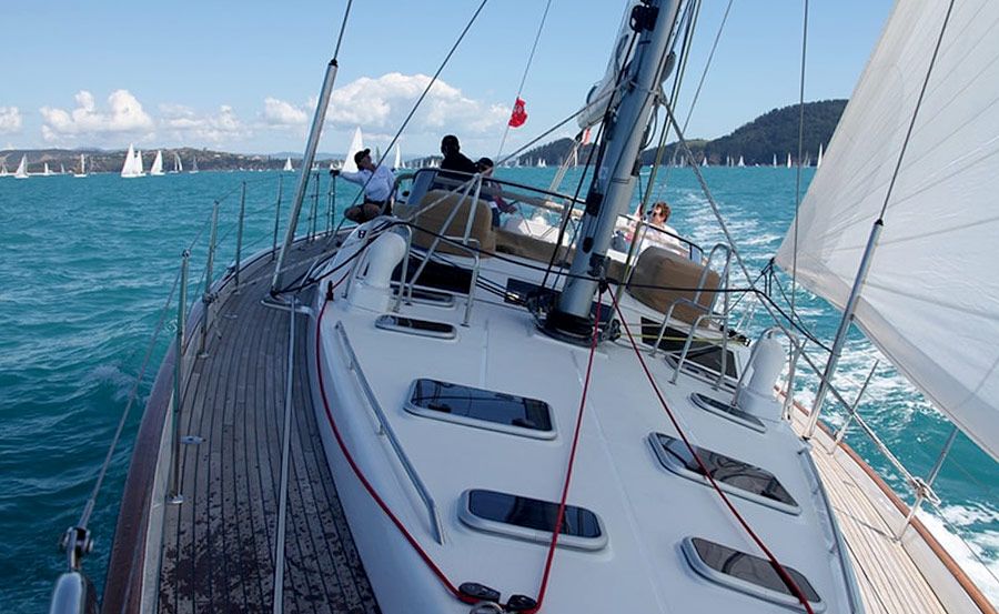 Sailing at pace on The Count Boat Hire Sailing at pace on The Count Boat Hire