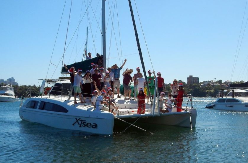 New Years Eve Cruises on XTsea at anchor with group on board