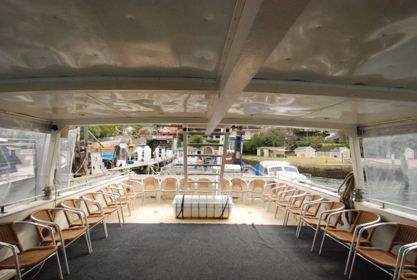 Boat hire on Zane Grey rear deck seating Boat hire on Zane Grey rear deck seating