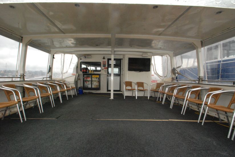 Boat hire on Zane Grey undercover seating Boat hire on Zane Grey undercover seating