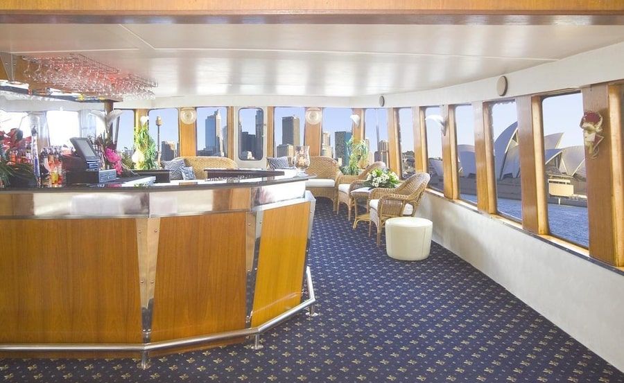 Boat hire on MV Sydney bar and lounge area Boat hire on MV Sydney bar and lounge area