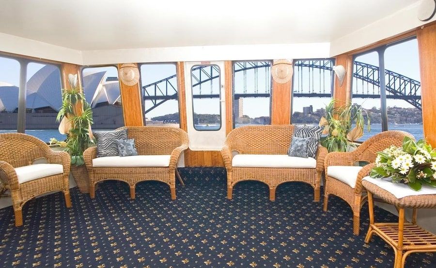 Lounge area available for Boat hire on MV Sydney Lounge area available for Boat hire on MV Sydney
