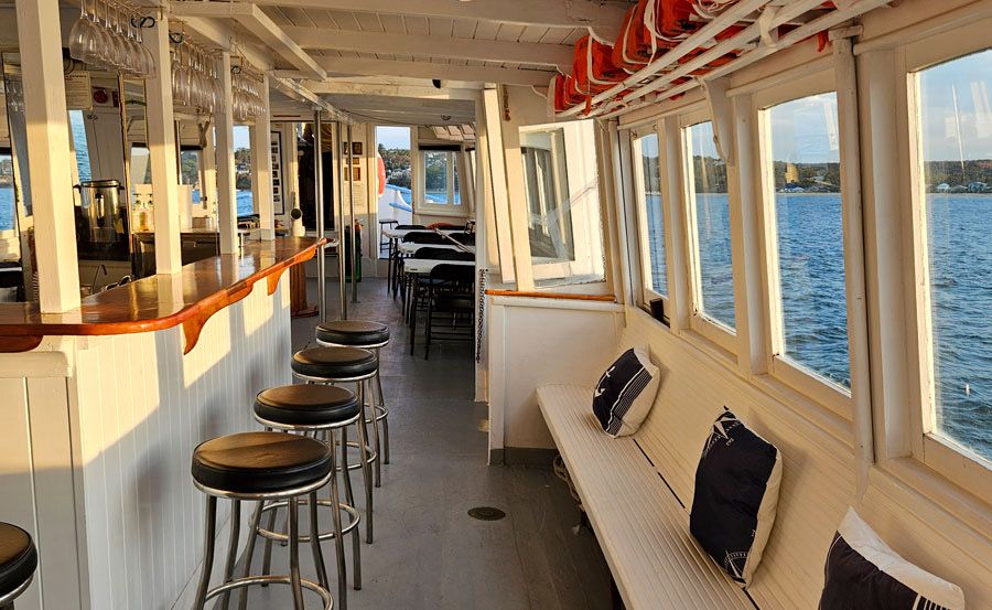 New Years Eve Cruise on Bundeena interior bar New Years Eve Cruise on Bundeena interior bar