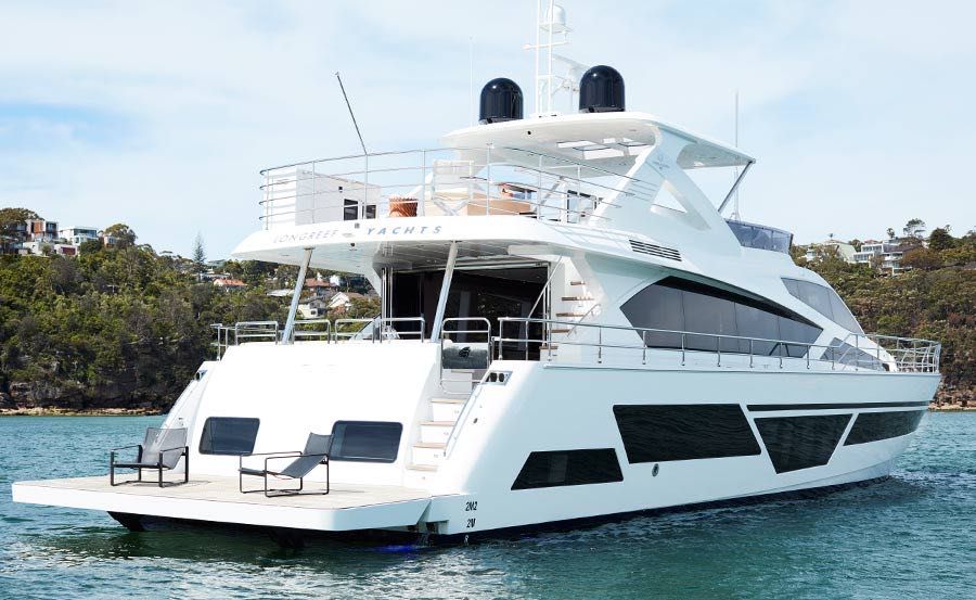 Super Yacht Hire Sydney on Carpe Diem Stern Super Yacht Hire Sydney on Carpe Diem Stern