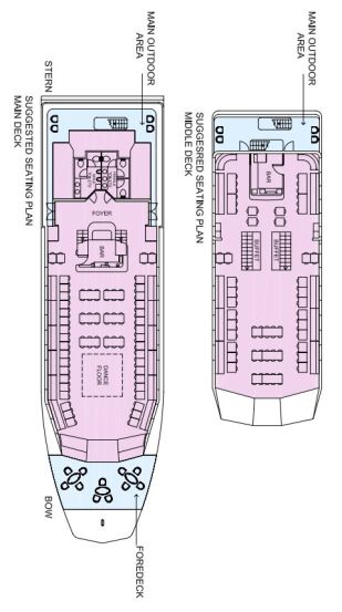 Floor plan for Christmas cruises on V Spirit