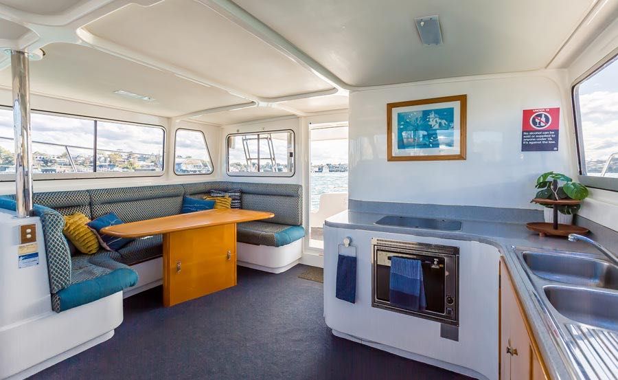 Boat Hire on Enigma X Main Saloon