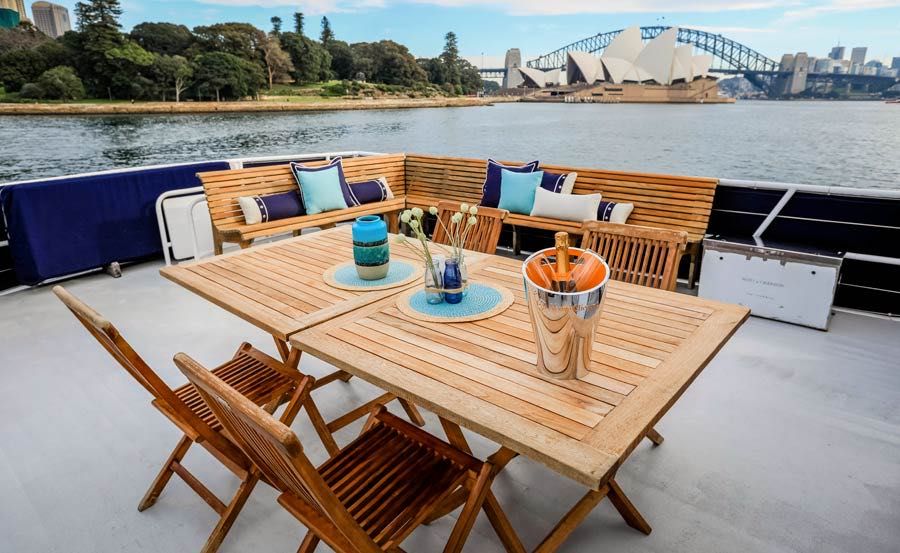Ariston Boat Hire Outdoor Dining Area Ariston Boat Hire Outdoor Dining Area