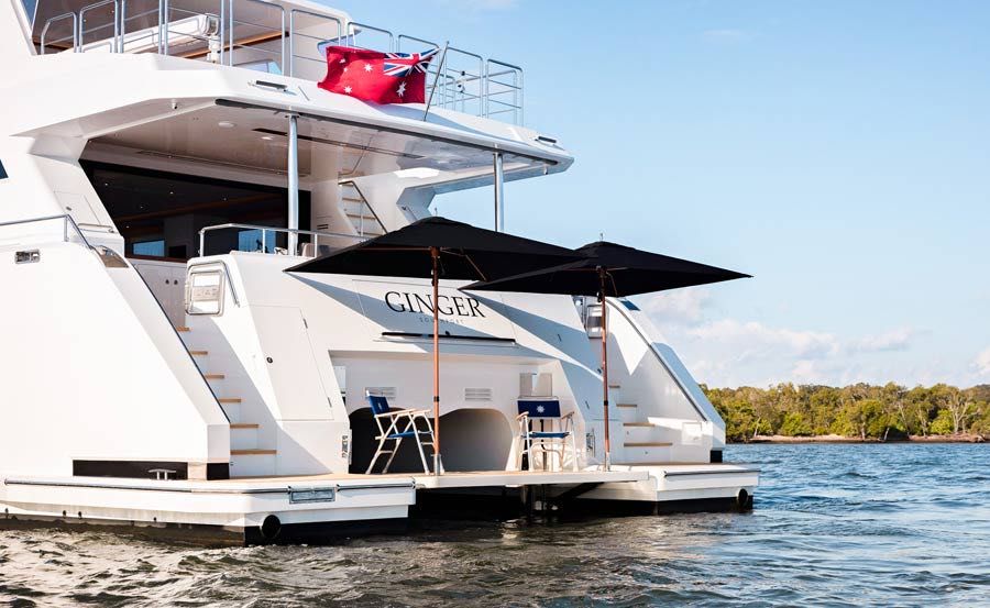 Whitsundays Boat Hire on Ginger Hydraulic Swim Platform Whitsundays Boat Hire on Ginger Hydraulic Swim Platform
