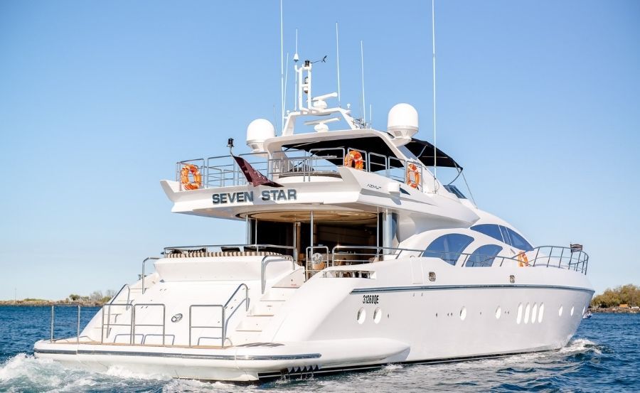 Rear view of Harbour cruises on Seven Star