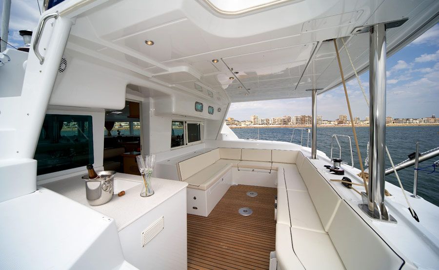 Rear deck lounge on Harbour cruises on Hestia