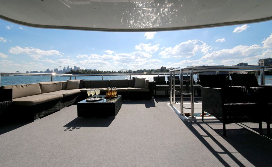 harbour transfer on Karisma deck on sunny day
