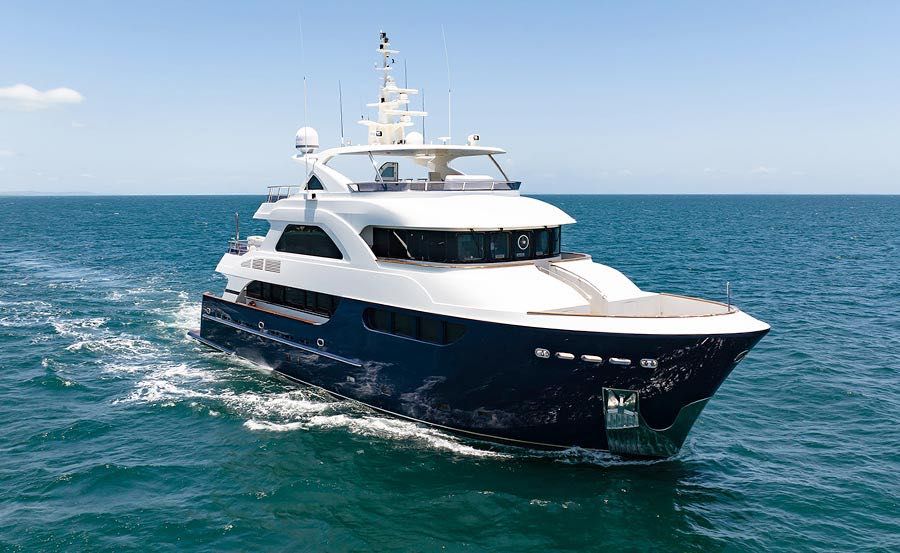 Super Yacht Charters on Intrigue bow on port side Super Yacht Charters on Intrigue bow on port side