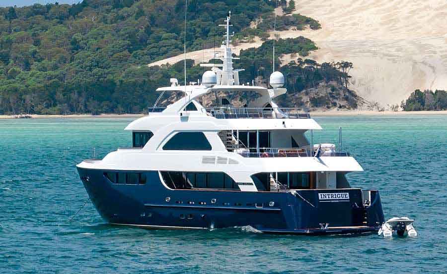 Super Yacht Charters on Intrigue stern Super Yacht Charters on Intrigue stern