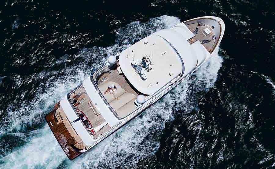 Super Yacht Charters on Intrigue aerial view Super Yacht Charters on Intrigue aerial view