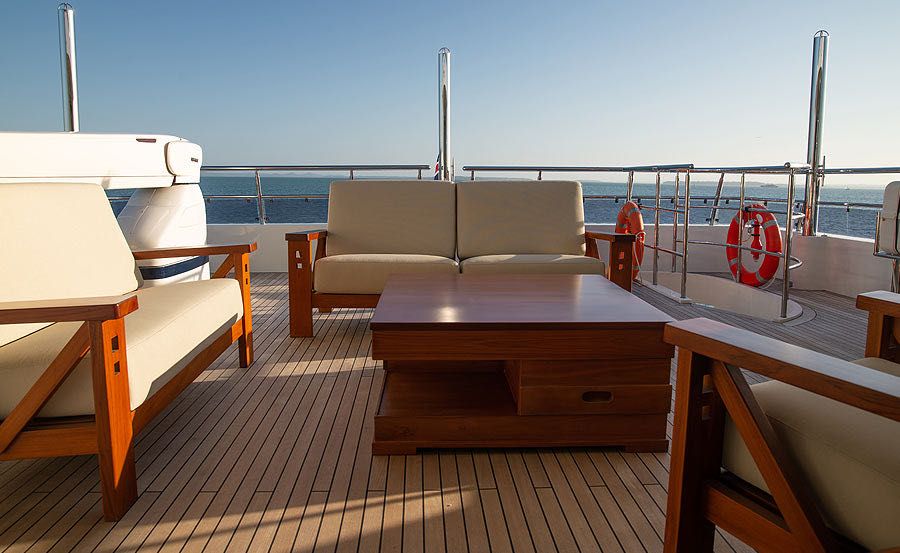 Super Yacht Charters on Intrigue Bridge deck Super Yacht Charters on Intrigue Bridge deck