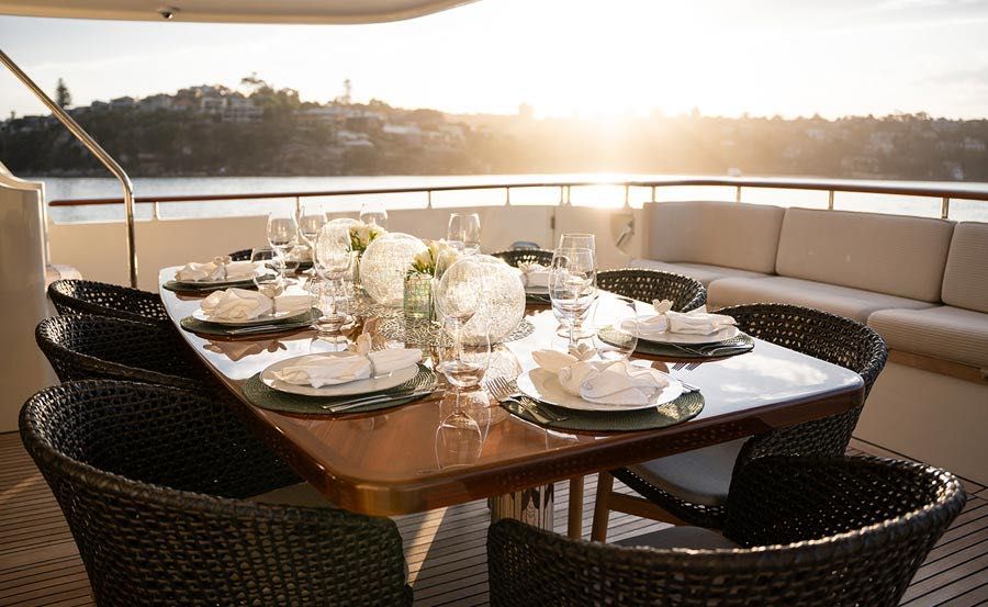 Whitsundays Super Yacht Charters on Little Perle Dining