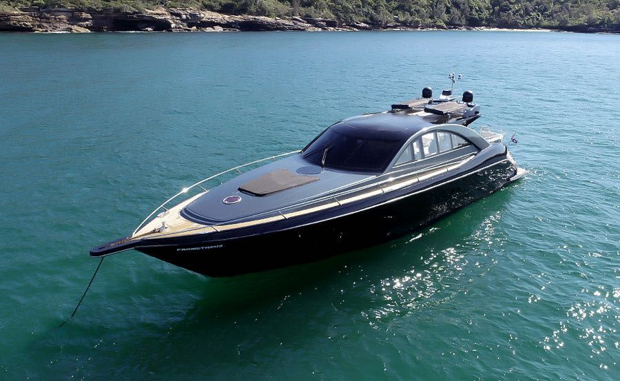 Luxury Boat Hire on Prometheus Aerial Image Luxury Boat Hire on Prometheus Aerial Image