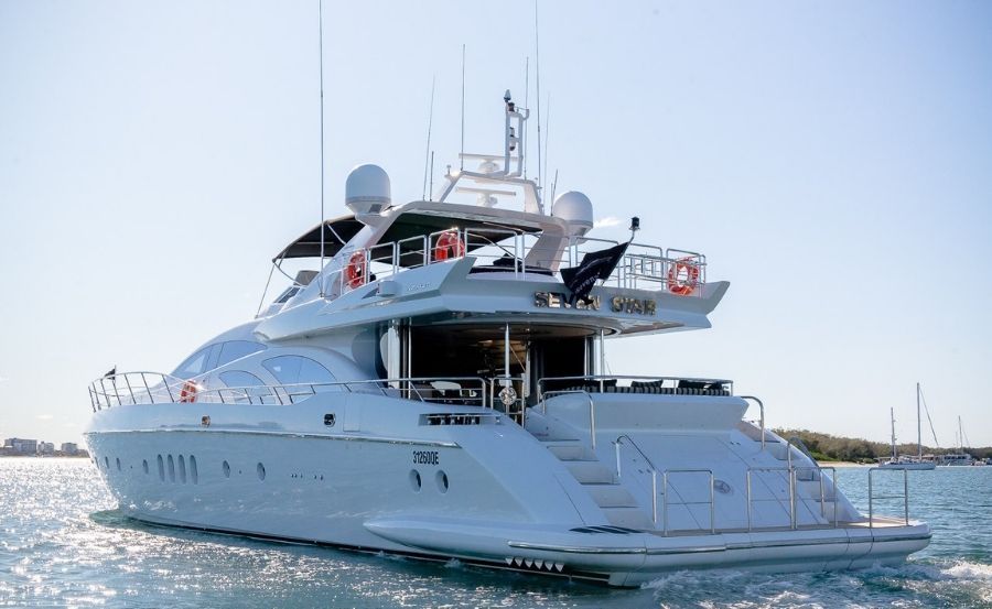 Luxury boat hire on Seven Star stern view Luxury boat hire on Seven Star stern view