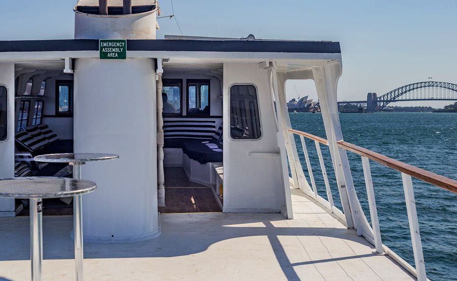 Boat Hire on Mandalay top deck towards bow