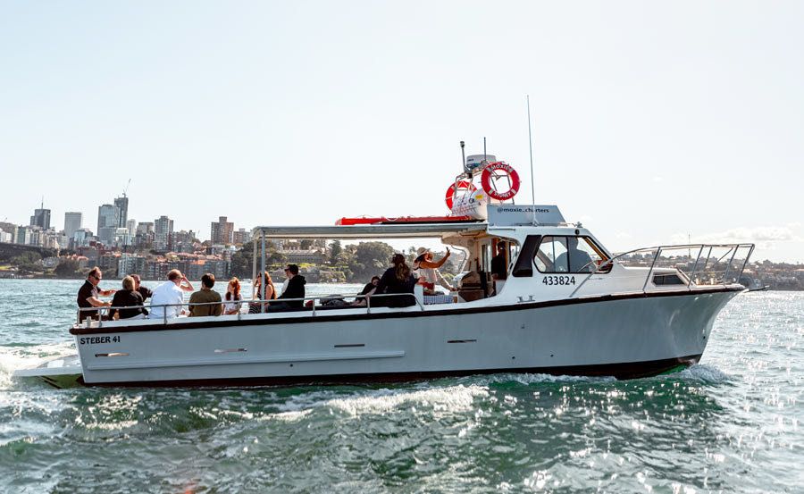 Boat Hire on Moxie with City Background
