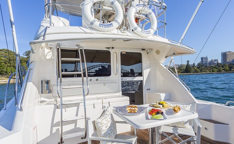 Ocean Blue new years eve cruises rear deck Ocean Blue new years eve cruises rear deck