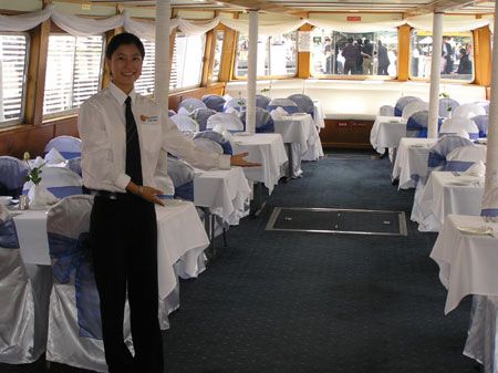 Formal setting for new years eve cruises on V Star Formal setting for new years eve cruises on V Star