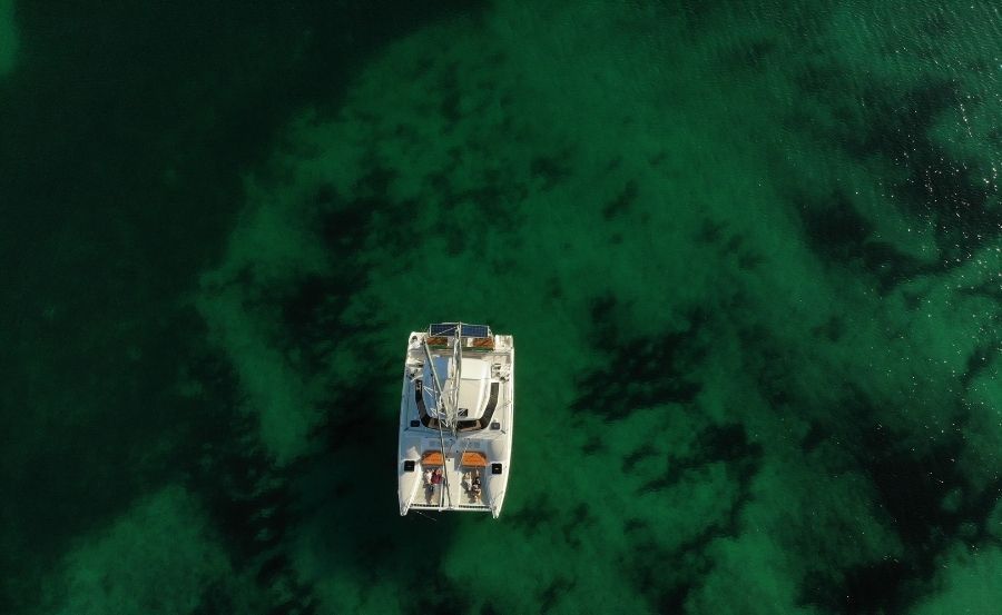 New years eve cruise on Seabbatical aerial view