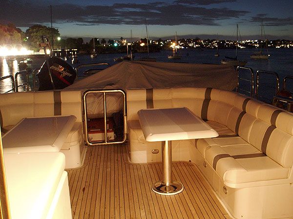 Oceanos II Boat Hire - Upper deck alfresco Oceanos II Boat Hire - Upper deck alfresco