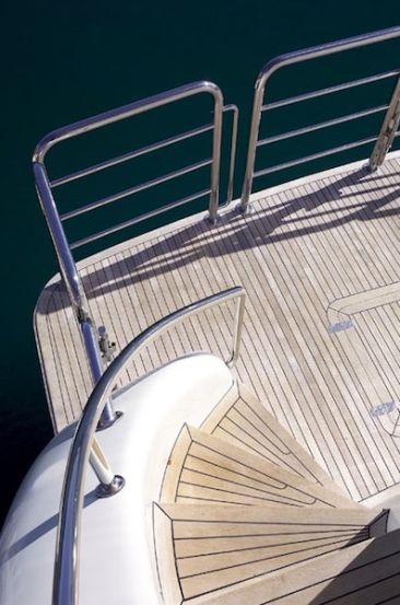 Oceanos II Boat Hire - Stairs to the swim platform Oceanos II Boat Hire - Stairs to the swim platform