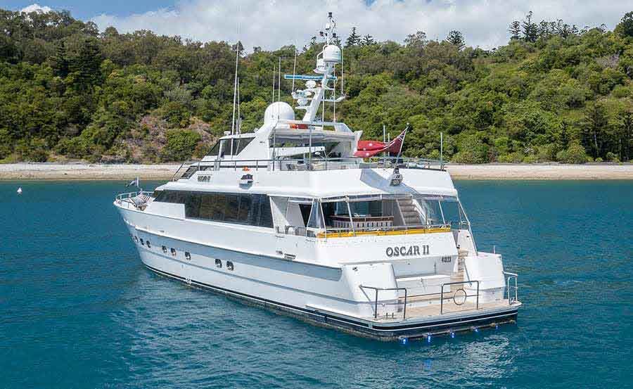 Super Yacht Hire on Oscar II Stern View