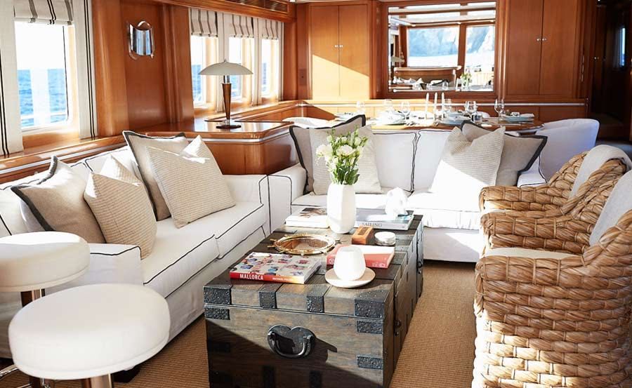 Boat Hire on Sea Raes main saloon Boat Hire on Sea Raes main saloon