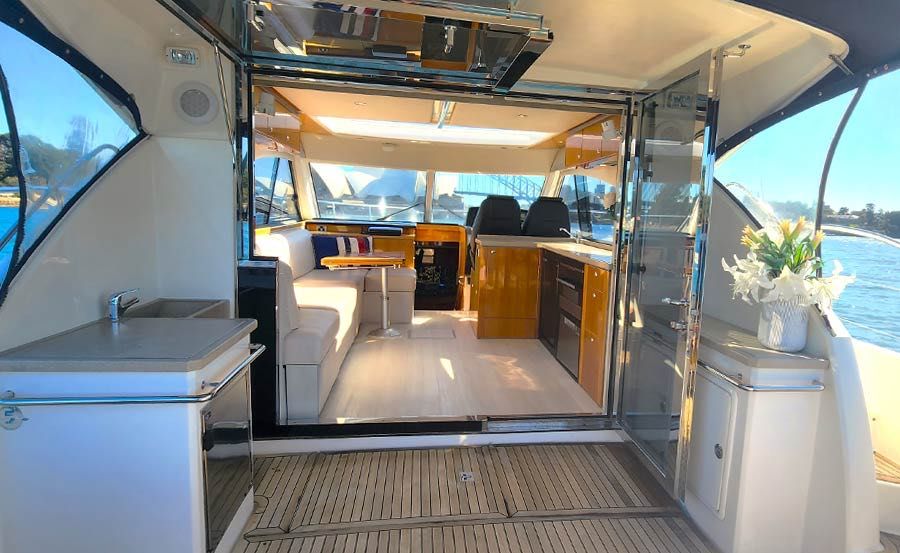 Vivid Cruises on Seaduction main saloon from stern
